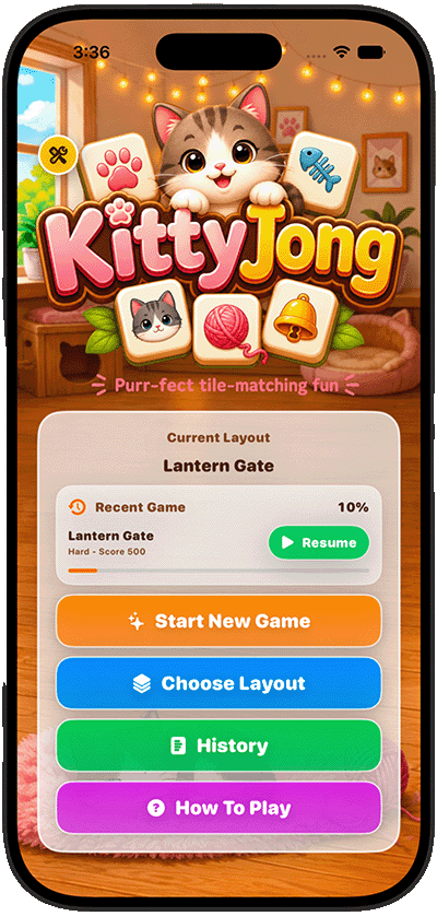 KittyJong menu with layout and play options